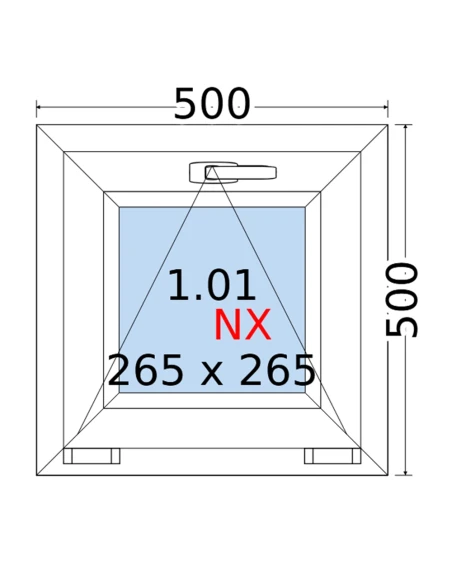 Kunststofffenster PVC Fenster 50 x 50 cm KIPP Rehau Synego