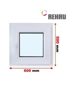 Kunststofffenster PVC Fenster 60 x 50 cm DREH/KIPP Rehau Synego
