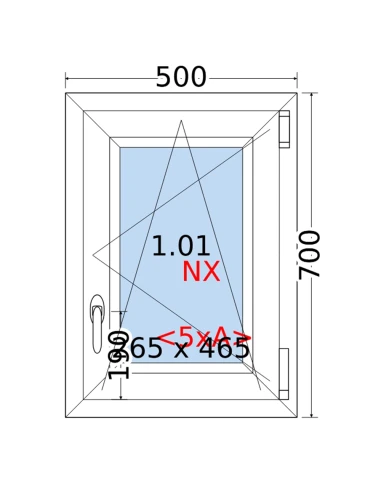 Kunststofffenster PVC Fenster 50 x 70 cm DREH/KIPP Rehau Synego