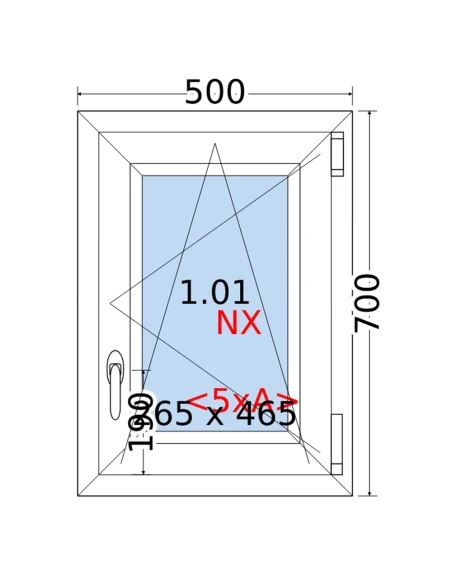 Kunststofffenster PVC Fenster 50 x 70 cm DREH/KIPP Rehau Synego