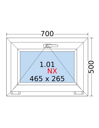 Kunststofffenster PVC Fenster 70 x 50 cm KIPP Rehau Synego