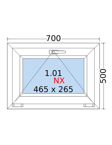 Kunststofffenster PVC Fenster 70 x 50 cm KIPP Rehau Synego