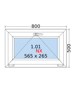 Kunststofffenster PVC Fenster 80 x 50 cm KIPP Rehau Synego 2