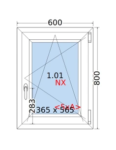 Kunststofffenster PVC Fenster 60 x 80 cm DREH/KIPP Rehau Synego 2