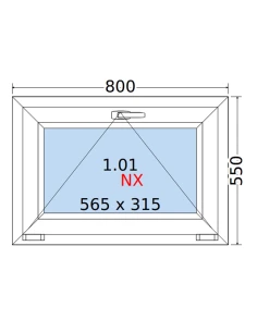 Kunststofffenster PVC Fenster 80 x 55 cm KIPP Rehau Synego 2