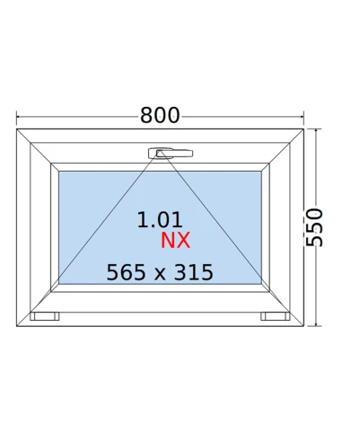Kunststofffenster PVC Fenster 80 x 55 cm KIPP Rehau Synego
