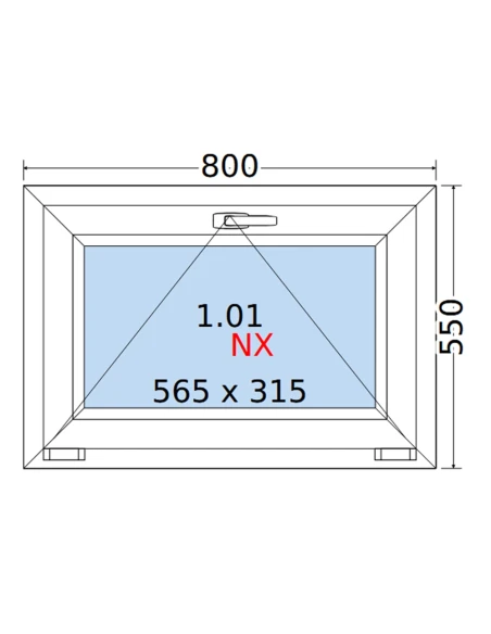 Kunststofffenster PVC Fenster 80 x 55 cm KIPP Rehau Synego