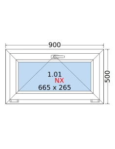 Kunststofffenster PVC Fenster 90 x 50 cm KIPP Rehau Synego 2