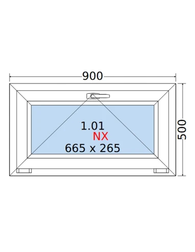 Kunststofffenster PVC Fenster 90 x 50 cm KIPP Rehau Synego