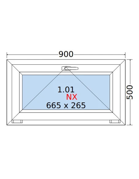 Kunststofffenster PVC Fenster 90 x 50 cm KIPP Rehau Synego