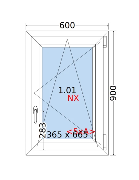 Kunststofffenster PVC Fenster 60 x 90 cm DREH/KIPP Rehau Synego