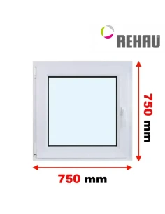 Kunststofffenster PVC Fenster 75 x 75 cm DREH/KIPP Rehau Synego
