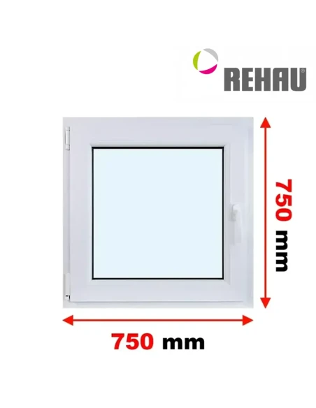 Kunststofffenster PVC Fenster 75 x 75 cm DREH/KIPP Rehau Synego