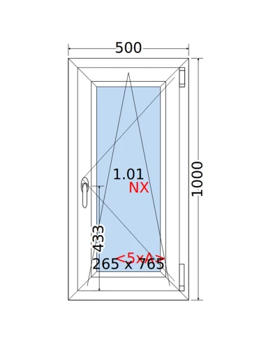 Kunststofffenster PVC Fenster 50 x 100 cm DREH/KIPP Rehau Synego