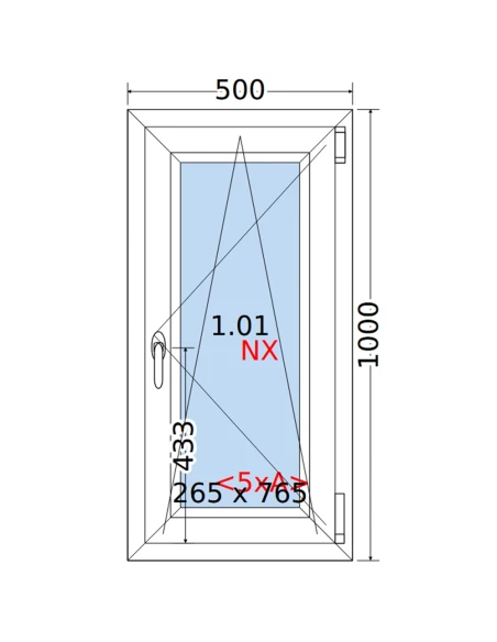 Kunststofffenster PVC Fenster 50 x 100 cm DREH/KIPP Rehau Synego