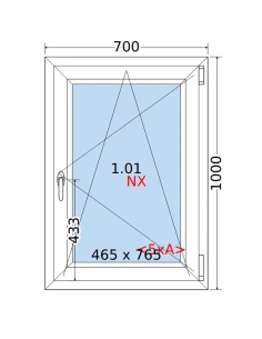 Kunststofffenster PVC Fenster 70 x 100 cm DREH/KIPP Rehau Synego 2