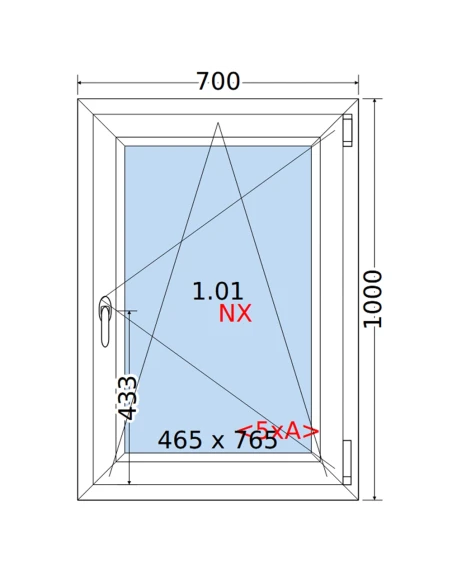 Kunststofffenster PVC Fenster 70 x 100 cm DREH/KIPP Rehau Synego