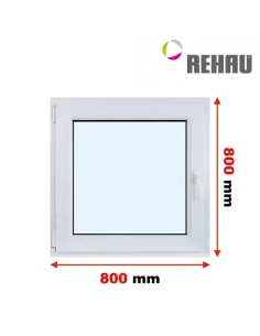 Kunststofffenster PVC Fenster 80 x 80 cm DREH/KIPP Rehau Synego