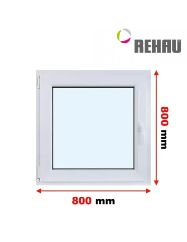 Kunststofffenster PVC Fenster 80 x 80 cm DREH/KIPP Rehau Synego
