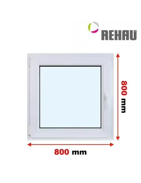 Kunststofffenster PVC Fenster 80 x 80 cm DREH/KIPP Rehau Synego