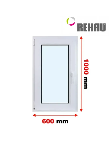 Kunststofffenster PVC Fenster 60 x 100 cm DREH/KIPP Rehau Synego