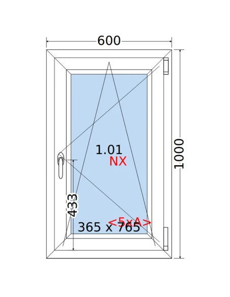 Kunststofffenster PVC Fenster 60 x 100 cm DREH/KIPP Rehau Synego