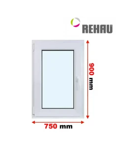 Kunststofffenster PVC Fenster 75 x 90 cm DREH/KIPP Rehau Synego