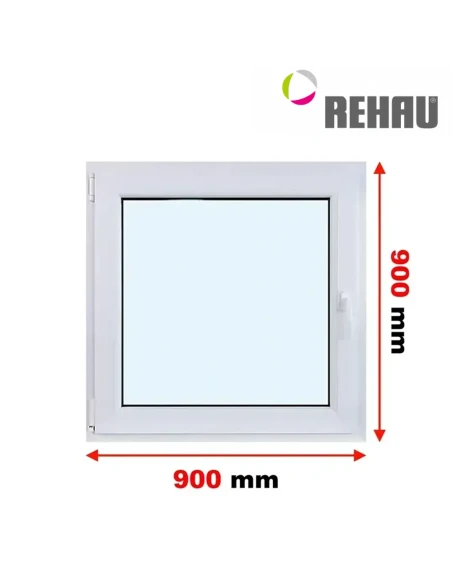 Kunststofffenster PVC Fenster 90 x 90 cm DREH/KIPP Rehau Synego