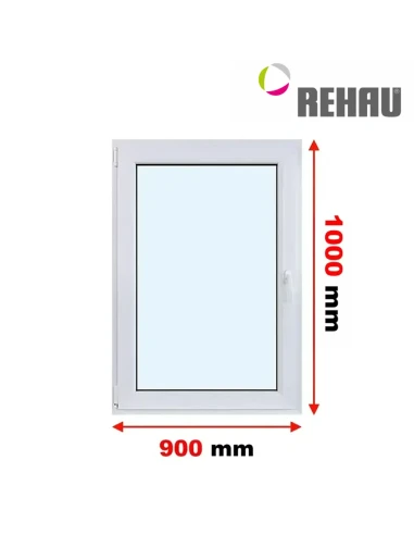 Kunststofffenster PVC Fenster 90 x 100 cm DREH/KIPP Rehau Synego