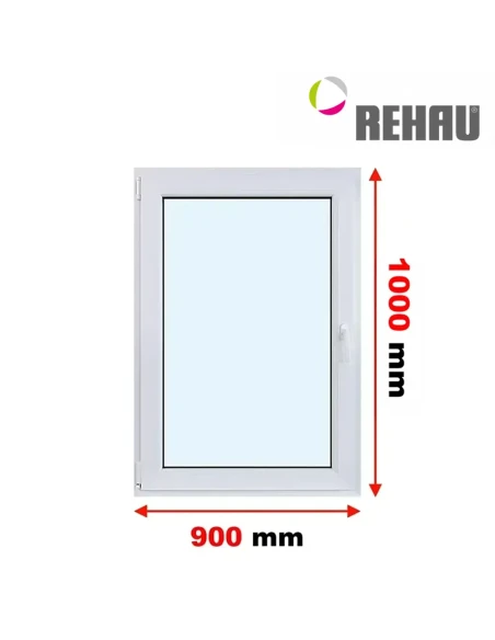 Kunststofffenster PVC Fenster 90 x 100 cm DREH/KIPP Rehau Synego