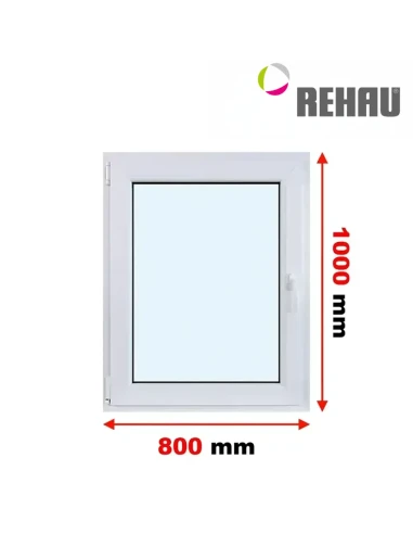 Kunststofffenster PVC Fenster 80 x 100 cm DREH/KIPP Rehau Synego