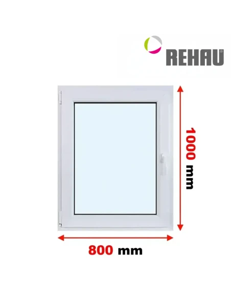 Kunststofffenster PVC Fenster 80 x 100 cm DREH/KIPP Rehau Synego