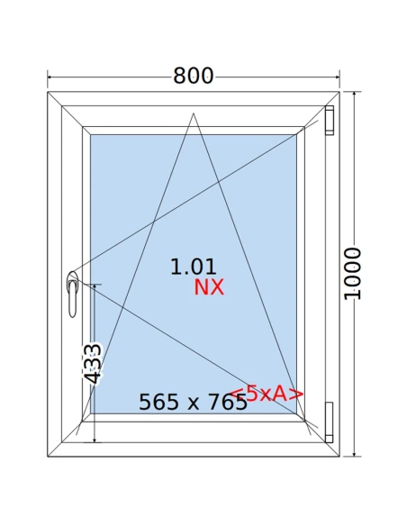 Kunststofffenster PVC Fenster 80 x 100 cm DREH/KIPP Rehau Synego
