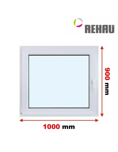 Kunststofffenster PVC Fenster 100 x 90 cm DREH/KIPP Rehau Synego