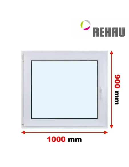 Kunststofffenster PVC Fenster 100 x 90 cm DREH/KIPP Rehau Synego