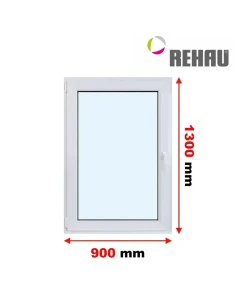 Kunststofffenster PVC Fenster 90 x 130 cm DREH/KIPP Rehau Synego