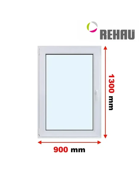 Kunststofffenster PVC Fenster 90 x 130 cm DREH/KIPP Rehau Synego