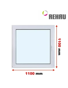 Kunststofffenster PVC Fenster 110 x 110 cm DREH/KIPP Rehau Synego