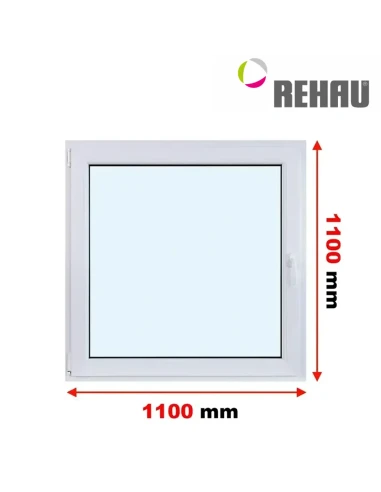 Kunststofffenster PVC Fenster 110 x 110 cm DREH/KIPP Rehau Synego