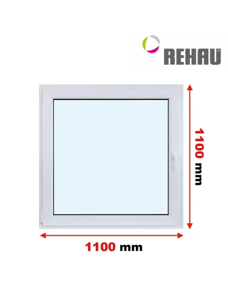 Kunststofffenster PVC Fenster 110 x 110 cm DREH/KIPP Rehau Synego