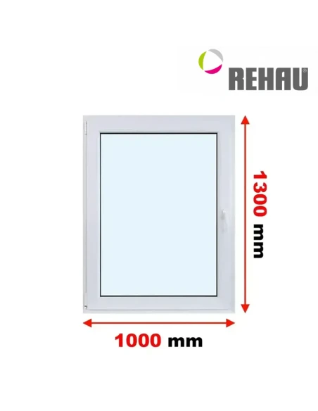 Kunststofffenster PVC Fenster 100 x 130 cm DREH/KIPP Rehau Synego