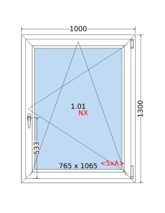 Kunststofffenster PVC Fenster 100 x 130 cm DREH/KIPP Rehau Synego 2