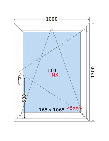 Kunststofffenster PVC Fenster 100 x 130 cm DREH/KIPP Rehau Synego