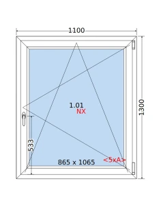 Kunststofffenster PVC Fenster 110 x 130 cm DREH/KIPP Rehau Synego 2