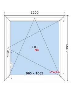 Kunststofffenster PVC Fenster 120 x 130 cm DREH/KIPP Rehau Synego 2