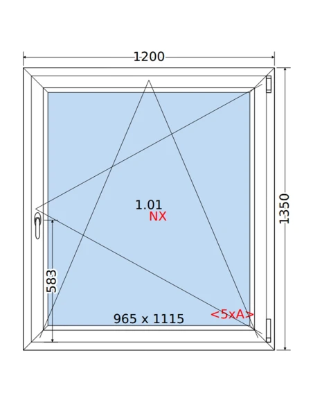 Kunststofffenster PVC Fenster 120 x 135 cm DREH/KIPP Rehau Synego