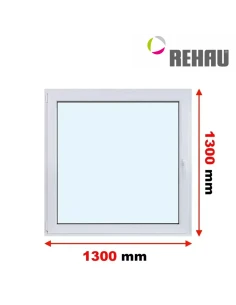 Kunststofffenster PVC Fenster 130 x 130 cm DREH/KIPP Rehau Synego