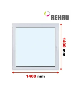 Kunststofffenster PVC Fenster 140 x 140 cm DREH/KIPP Rehau Synego