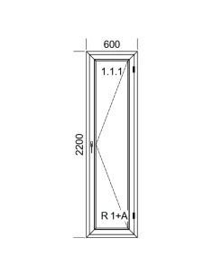 Kunststoff Balkontür PVC 60 x 220 cm DREH Aluplast Ideal 4000 2
