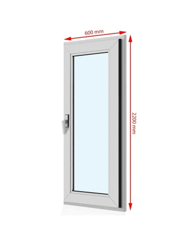 Kunststoff Balkontür PVC 60 x 220 cm DREH Aluplast Ideal 4000
